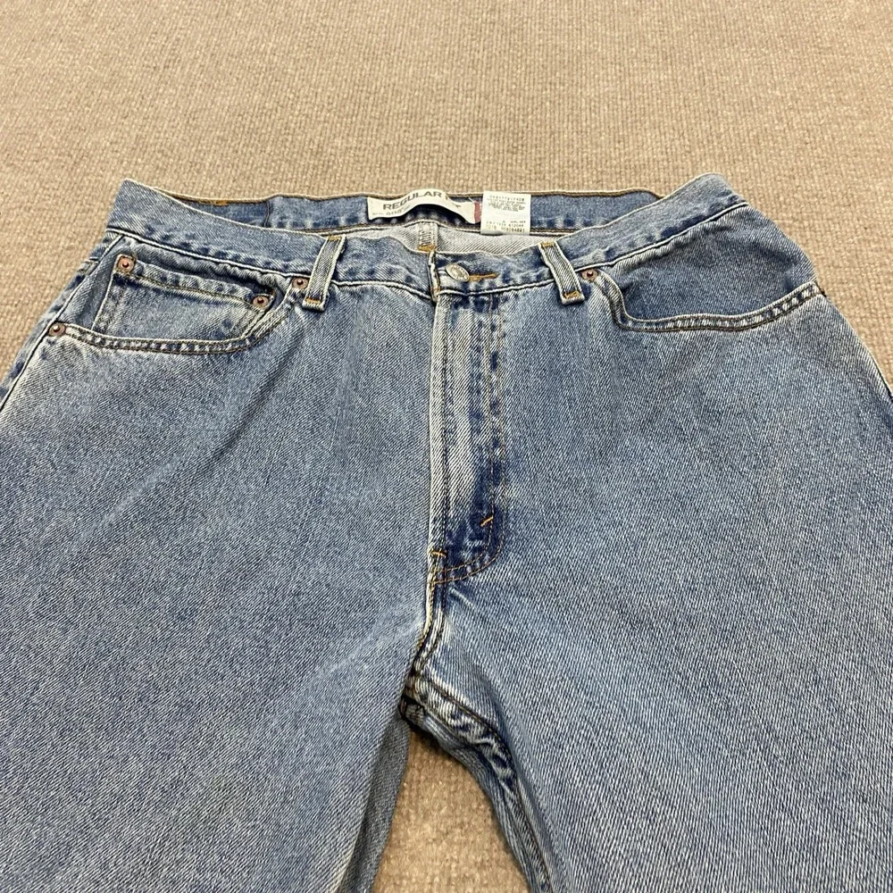 Vtg Levis Jeans Mens 36 Fits 34x32 Blue 505 Denim Y2K Distressed Straight 90s